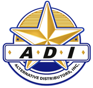 Logo for Alternative Distributors, Inc. with gold star and ADI in black on white oval