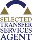 Logo of Selected Transfer Services: blue arch over gold triangles, text below.