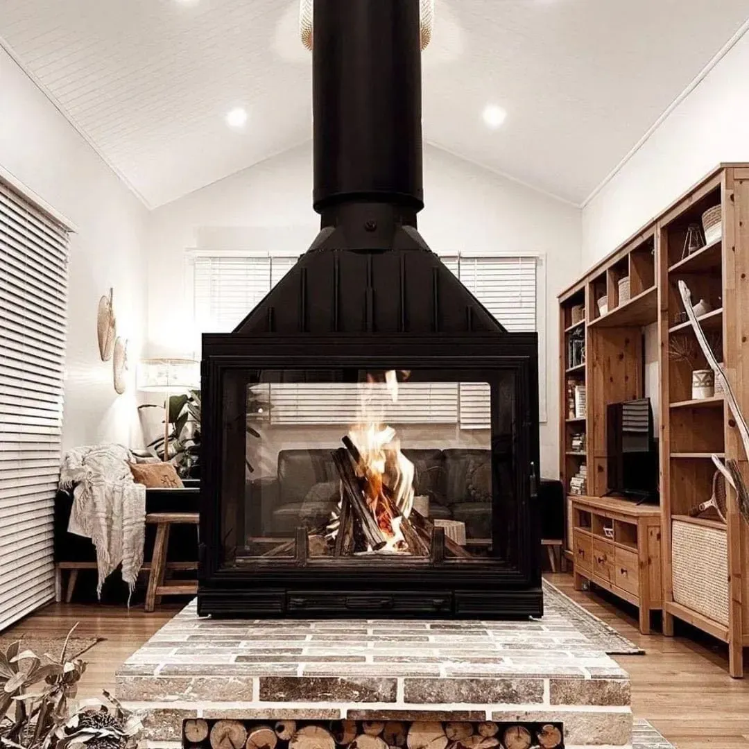 Wood Heaters In Hobart With Central Fireplace In Living Room