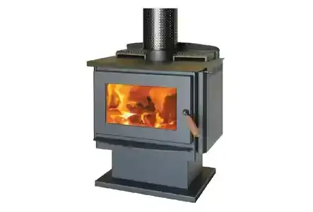 Wood-burning Stove With Visible Fire in the Glass Front — Complete Heating In Huntingfield, TAS