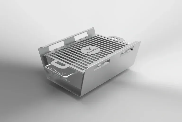 Stainless Steel Grill Basket With Grate and Side Handles on a White Background — Complete Heating In Huntingfield, TAS