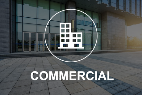 a building with the word commercial below it