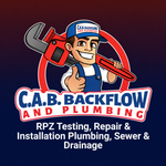 Cartoon plumber with wrench, thumbs up. Company logo: