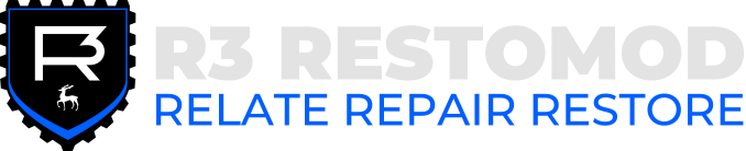 Logo with a black and blue shield, the letters