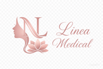 Pink &ldquo;Linea Medical&rdquo; logo with stylized female profile, letter N, and lotus flower