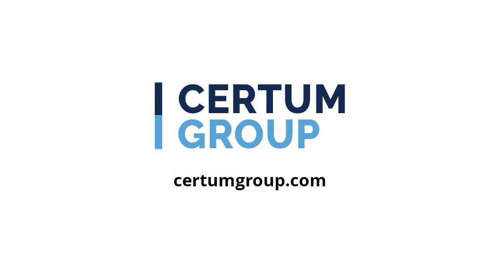 Certum Group logo: blue text 
