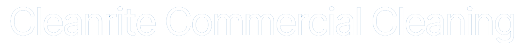 Blue logo with white text reading &ldquo;Cleanrite Commercial Cleaning&rdquo;