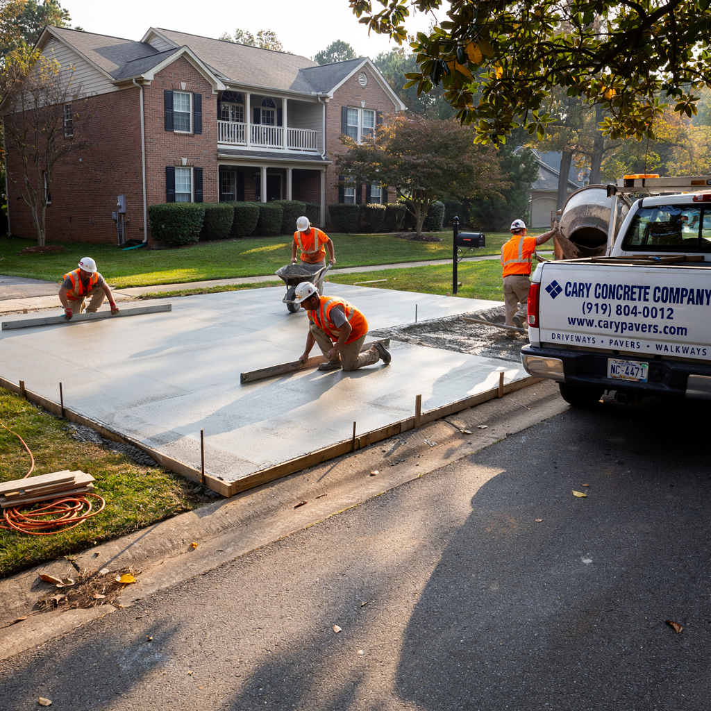 a house with concrete driveway