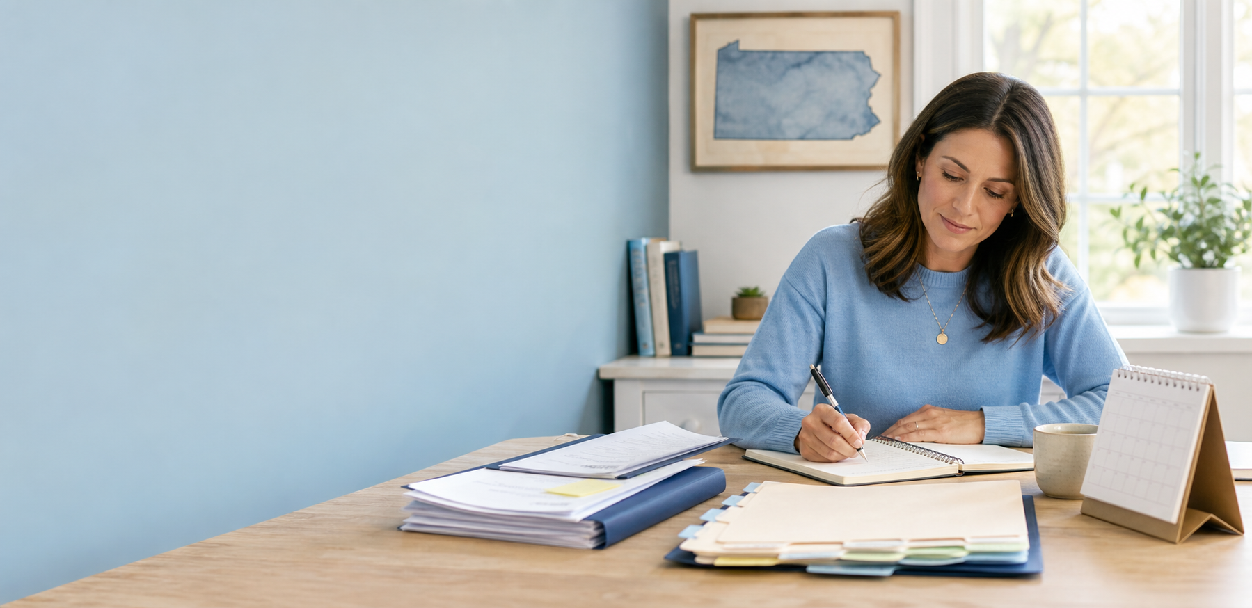 Parent preparing documents and notes for an IEP meeting in Pennsylvania