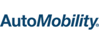 Logo AutoMobility en texte bleu foncé.