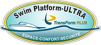 Logo pour « Swim Platform-ULTRA » avec une illustration de bateau et le texte « TransForm PLUS ».