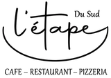 Du Sud L&rsquo;&eacute;tape caf&eacute;-restaurant-pizzeria logo in black script on white background
