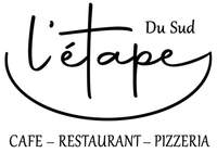 Du Sud L&rsquo;&eacute;tape caf&eacute;-restaurant-pizzeria logo in black script on white background