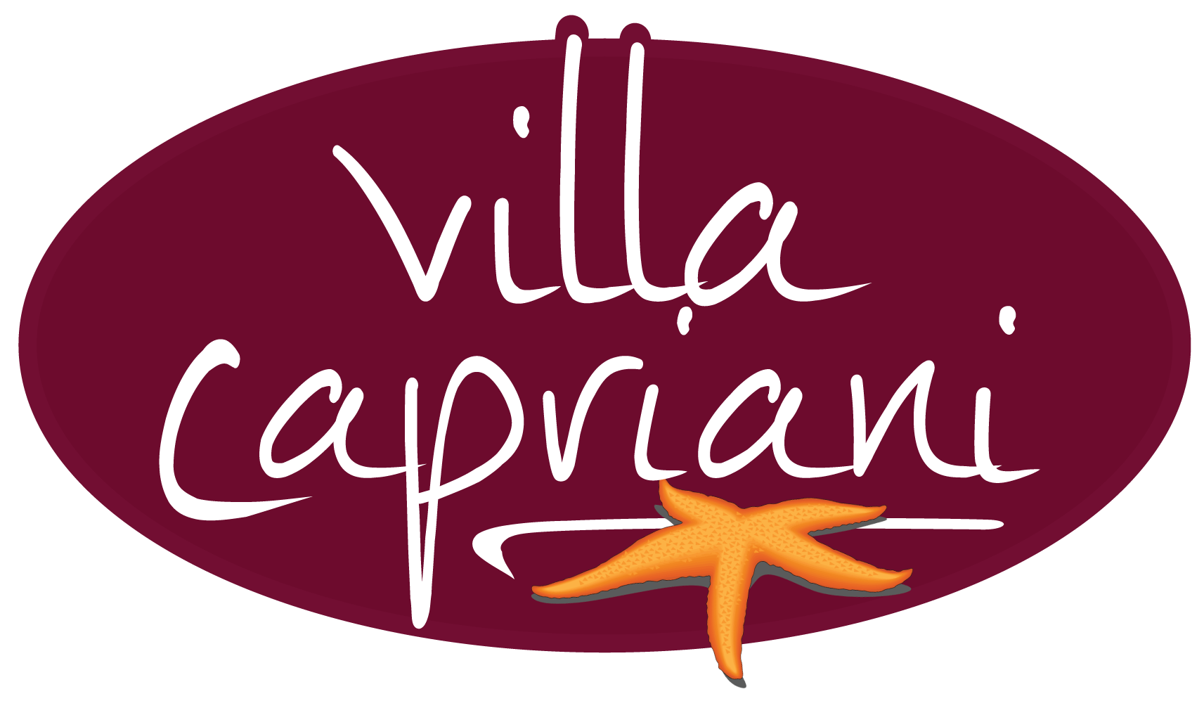 The logo for villa capriani has a starfish on it.