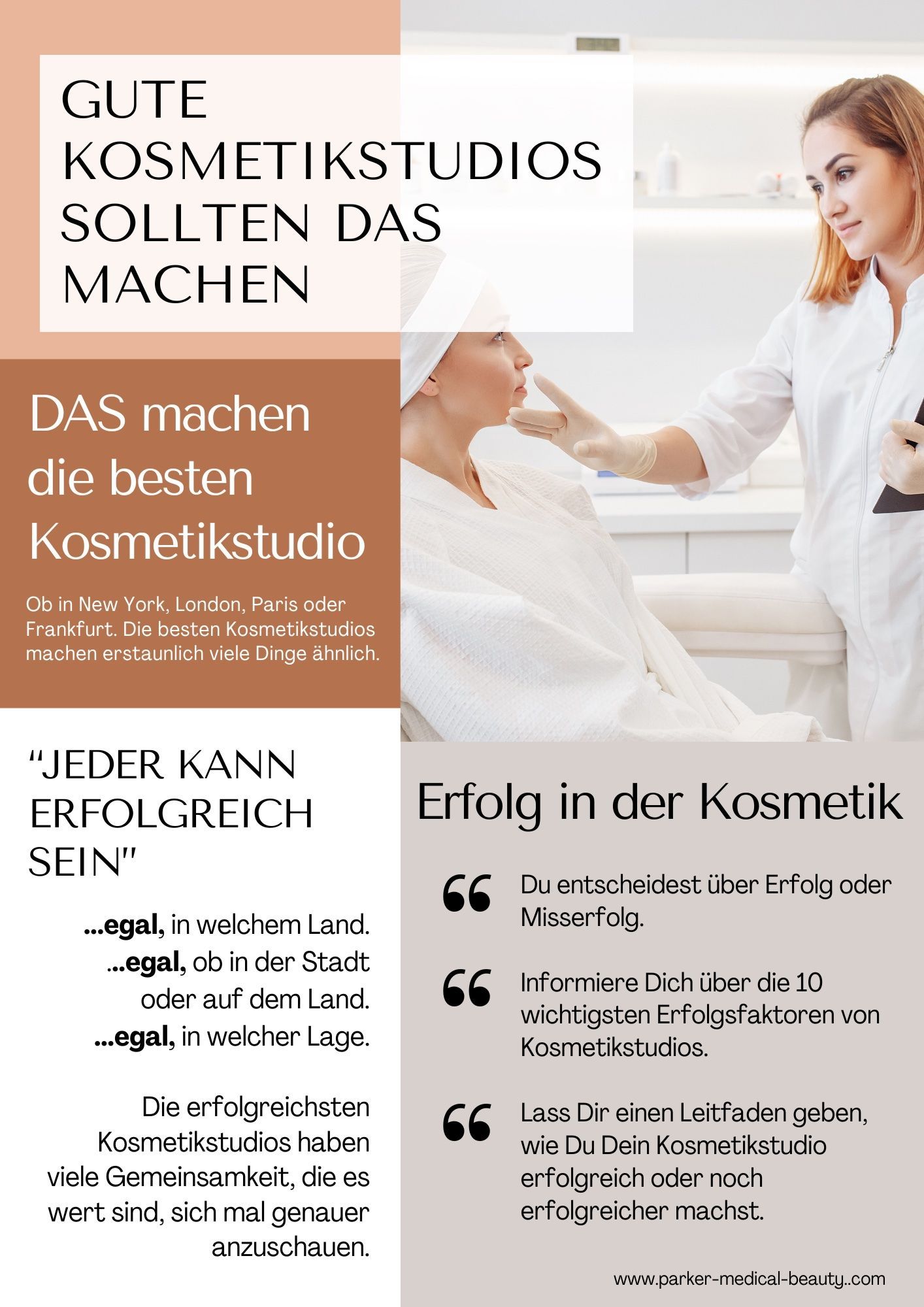 Eine Frau lässt sich in einem Schönheitssalon ihr Gesicht schminken.