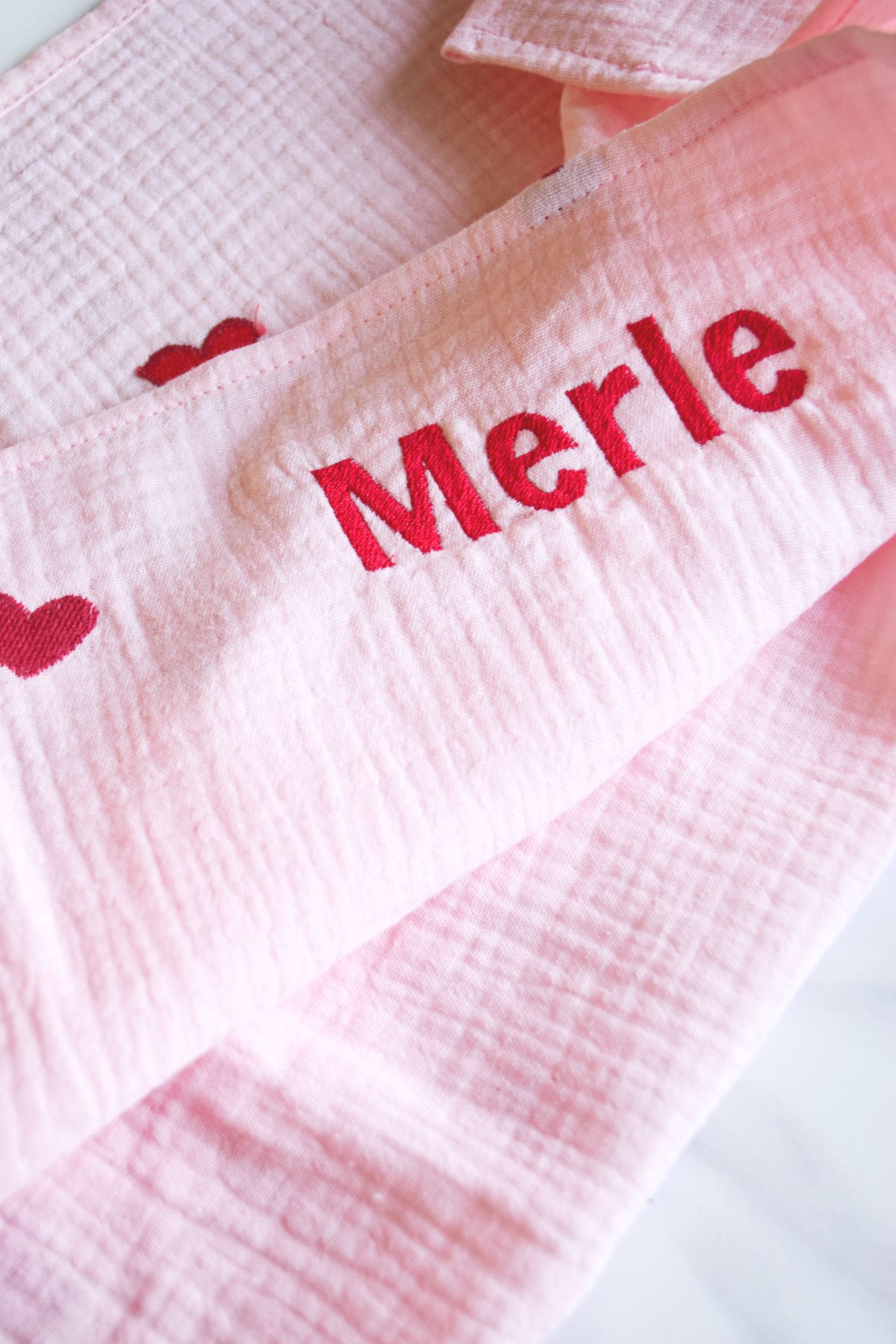 Hydrofiel doek roze hart