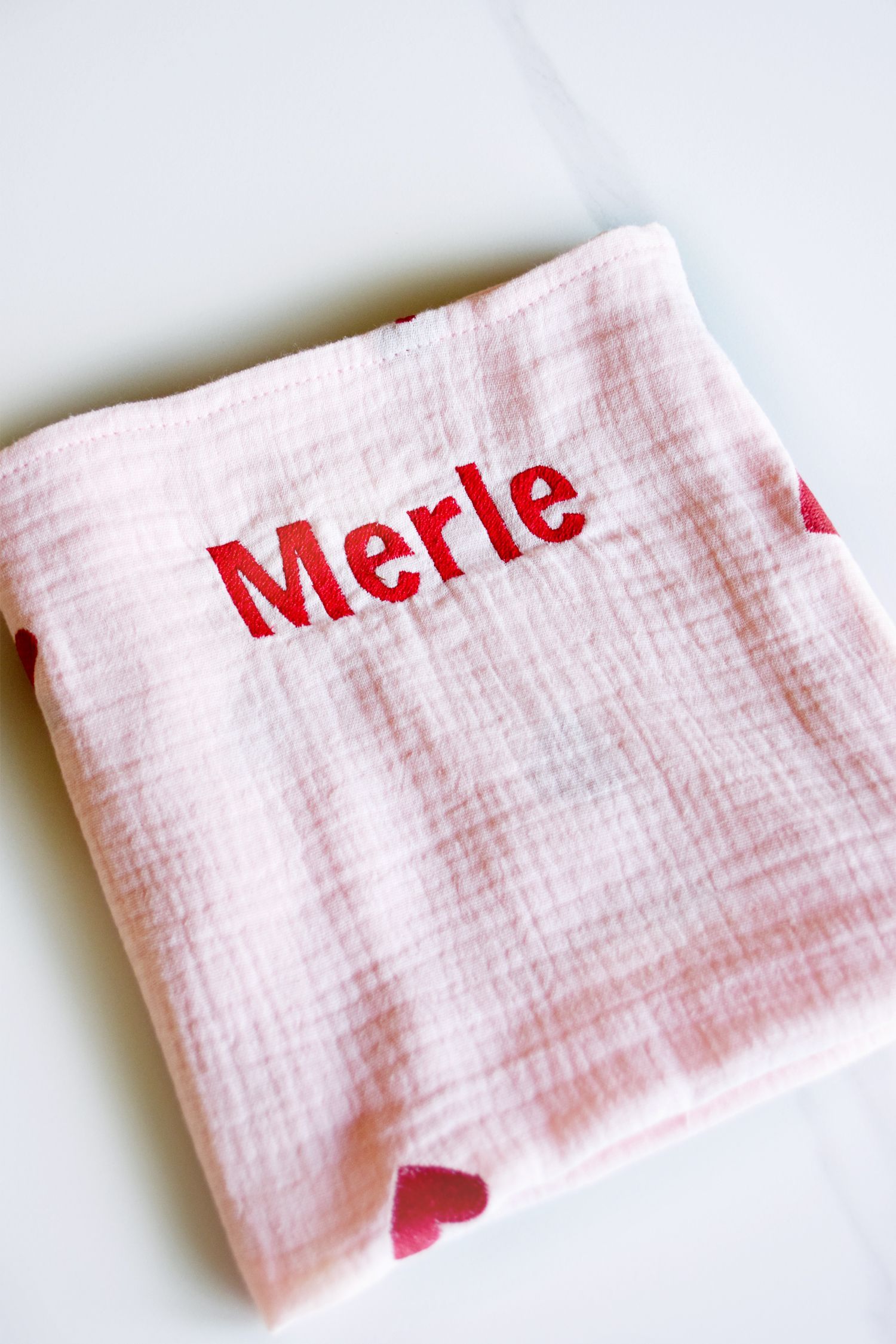 Hydrofiel doek roze hart