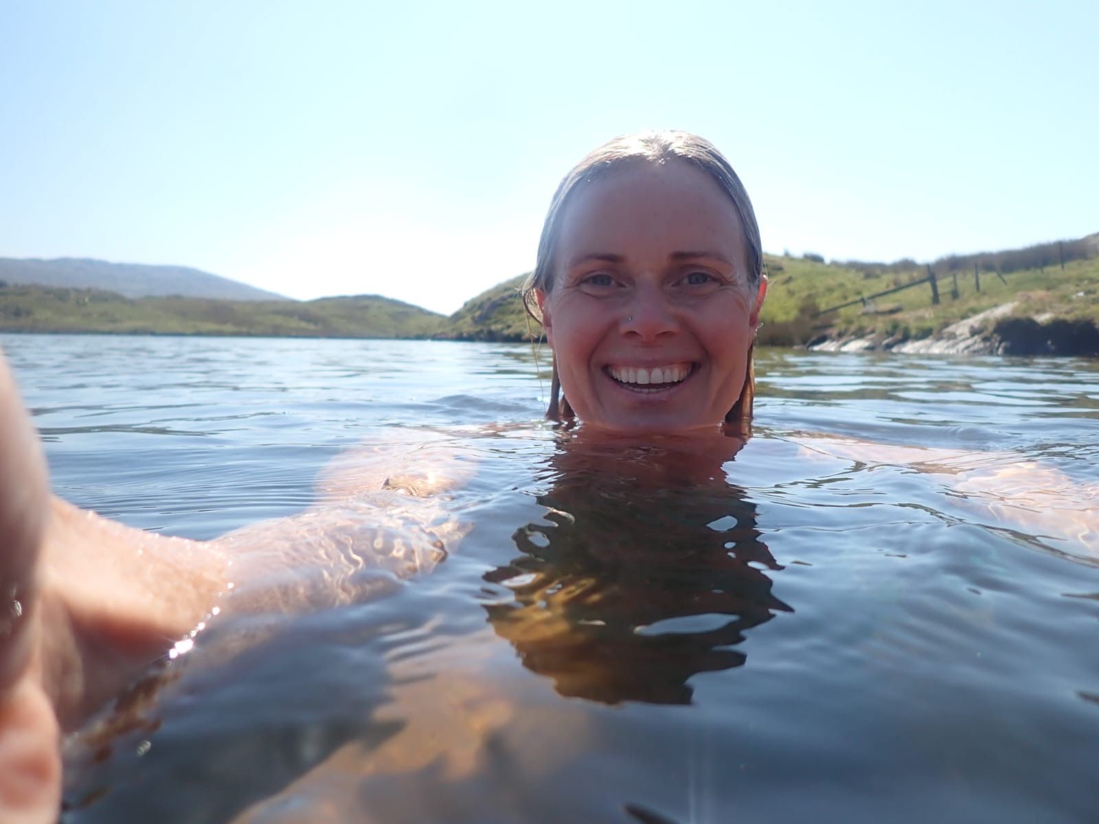 lady in a lake swimming