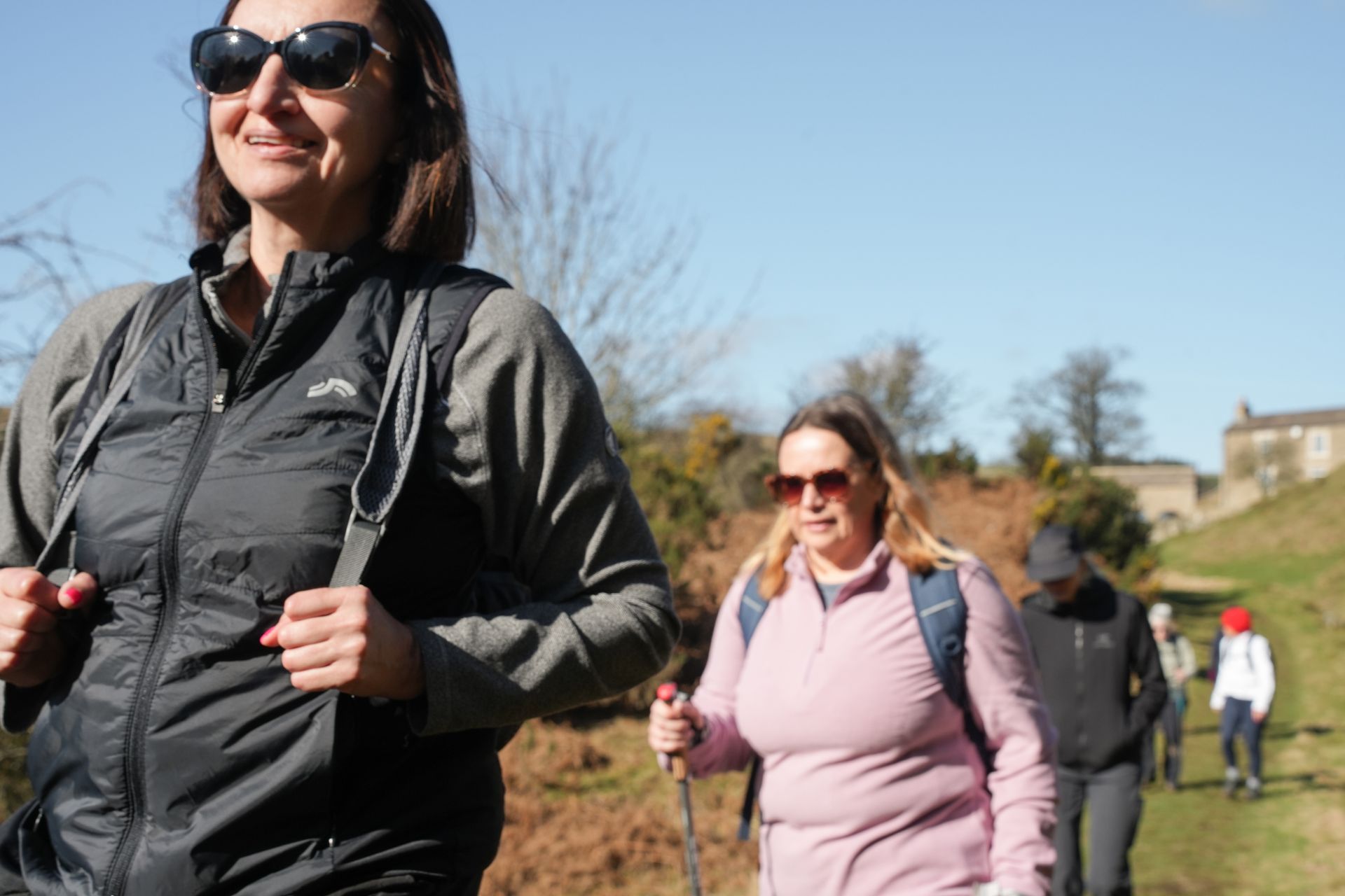 two ladies walking