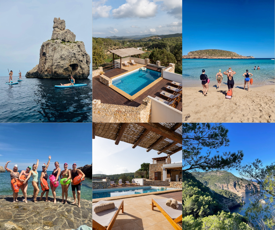 ibiza wild swimming and yoga with vegan food and people