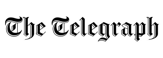 The Telegraph newspaper logo in a black gothic font on a white background.