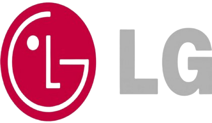 LG logo with red circular emblem and gray “LG” text on white background