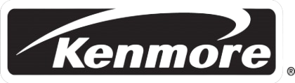 Kenmore logo in white script on a black rounded rectangle
