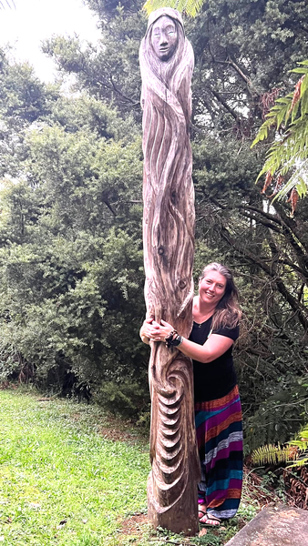 Sirpa Gunn enjoying the beautiful grounds of Sharda Centre at one of her Reiki courses.