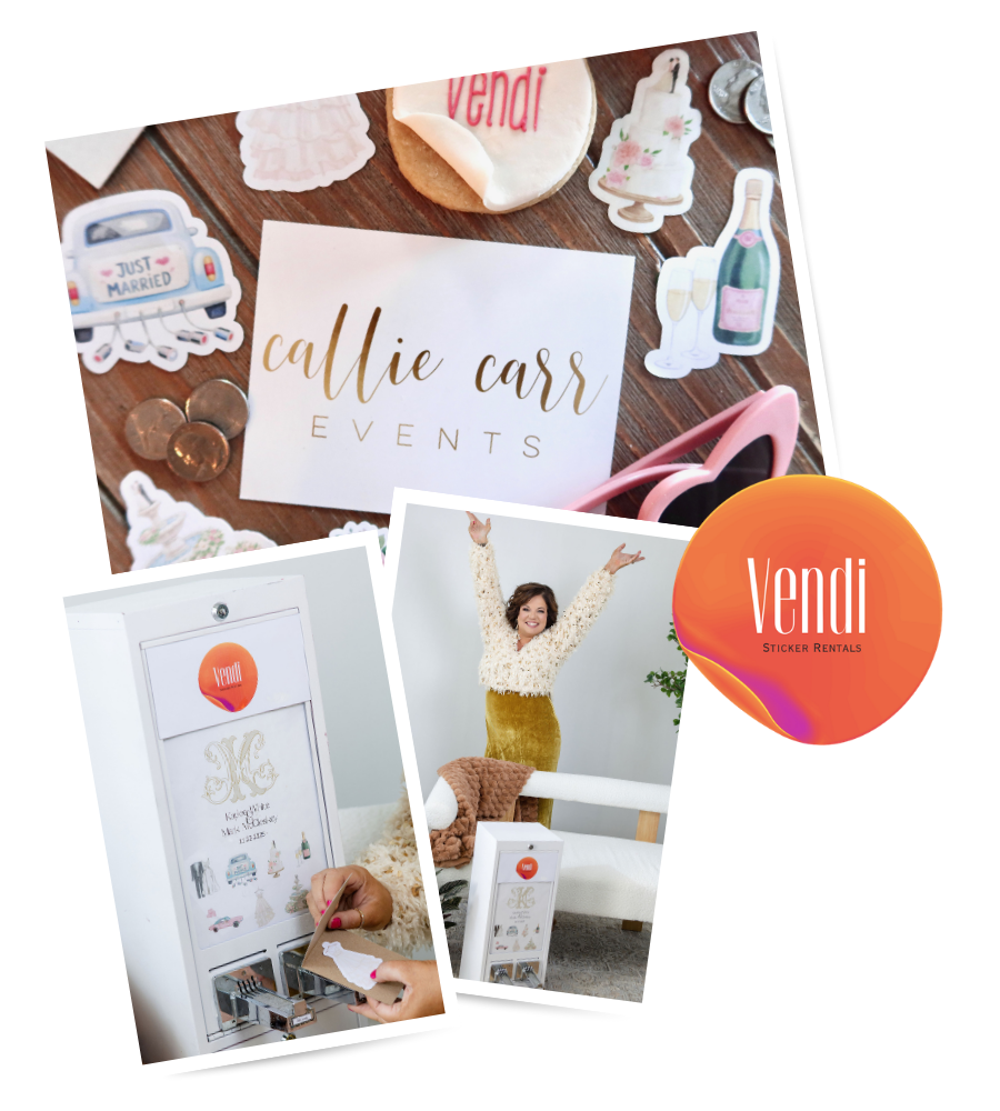 custom wedding stickers vending machine