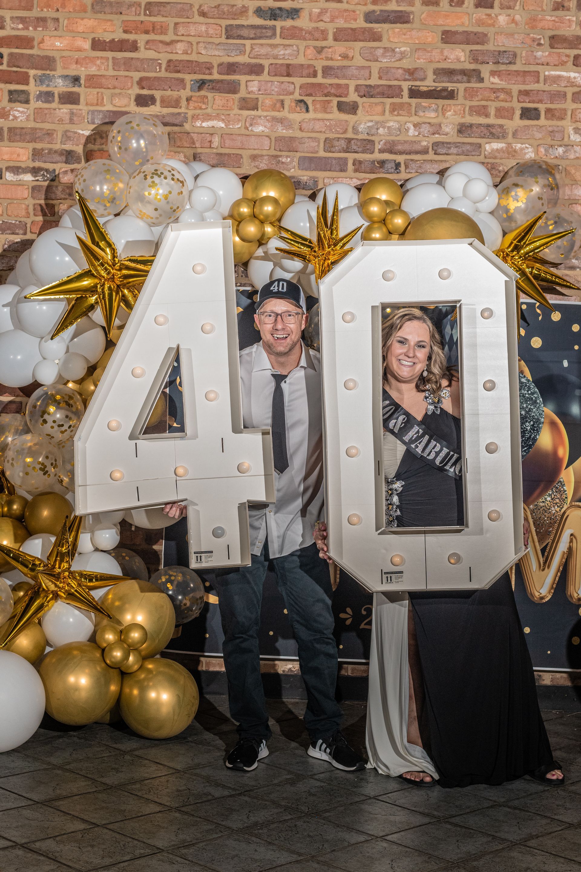 40th birthday party marquee numbers