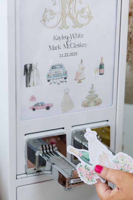 wedding sticker vending machine rental