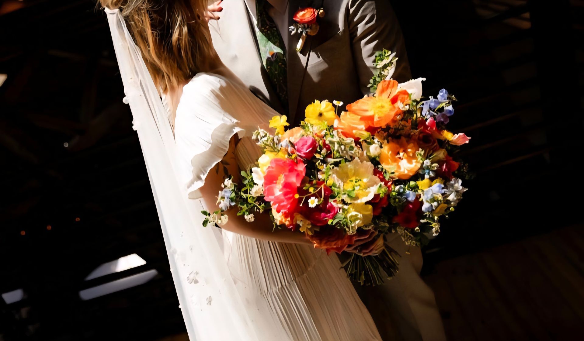 colorful bridal bouquet
