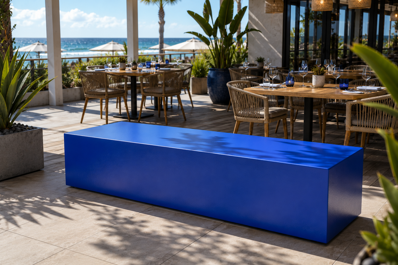 Polyester buitenbank voor terras
