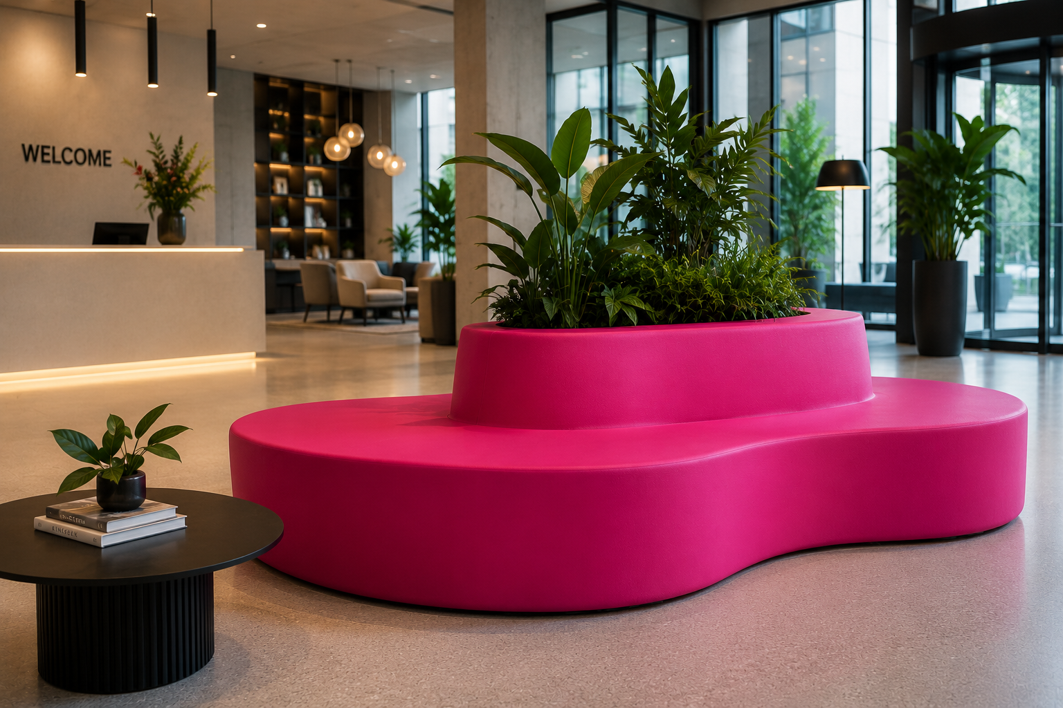 Polyester zitbank voor hotel lobby