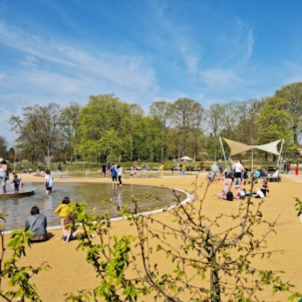 Picture of a park with water