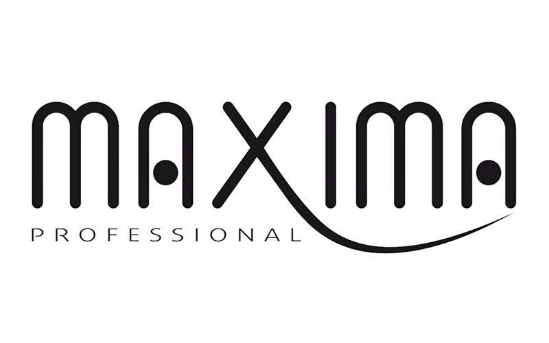 Logo Maxima Professional in nero con scritta stilizzata e sottolineatura curva