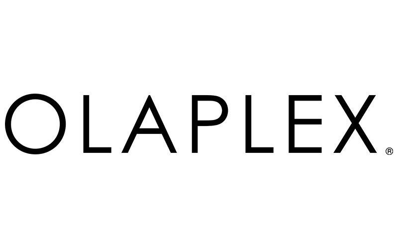 Logo OLAPLEX in testo nero su sfondo bianco
