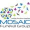 The logo for the mosaic funeral group is colorful and says putting the pieces together.