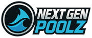 Next Gen Poolz logo with a blue wave icon and black and blue text on white background