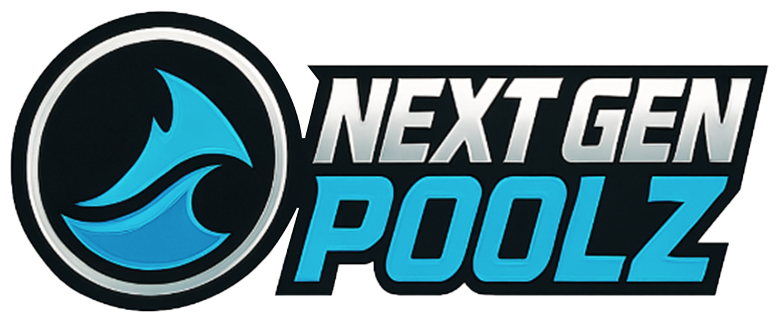 Next Gen Poolz logo with a blue wave icon and black and blue text on white background