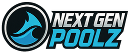 Next Gen Poolz logo with a blue wave icon and black and blue text on white background