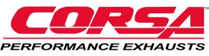 CORSA Performance Exhausts logo in red and black text on a white background