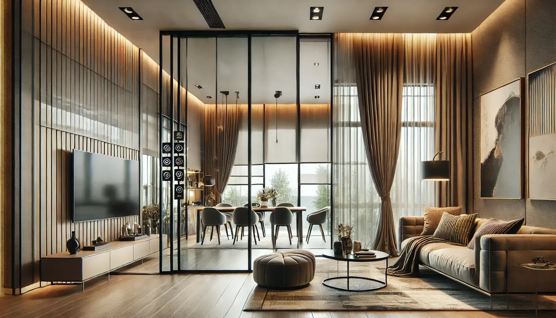 Stylish Blinds and Drapery Ideas for Large Glass Doors