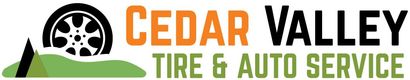 A logo for cedar valley tire and auto service