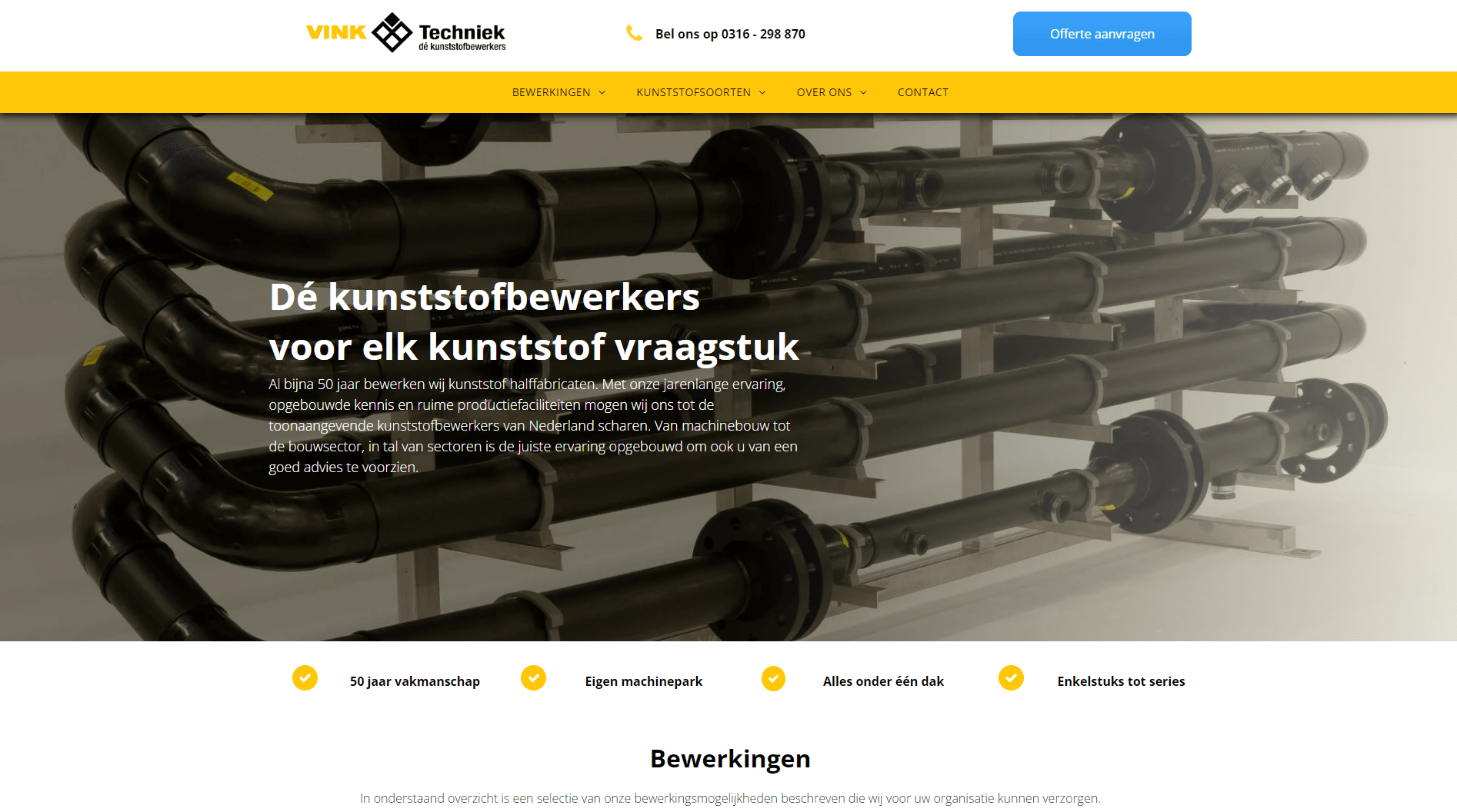 Vink Techniek Screenshot website