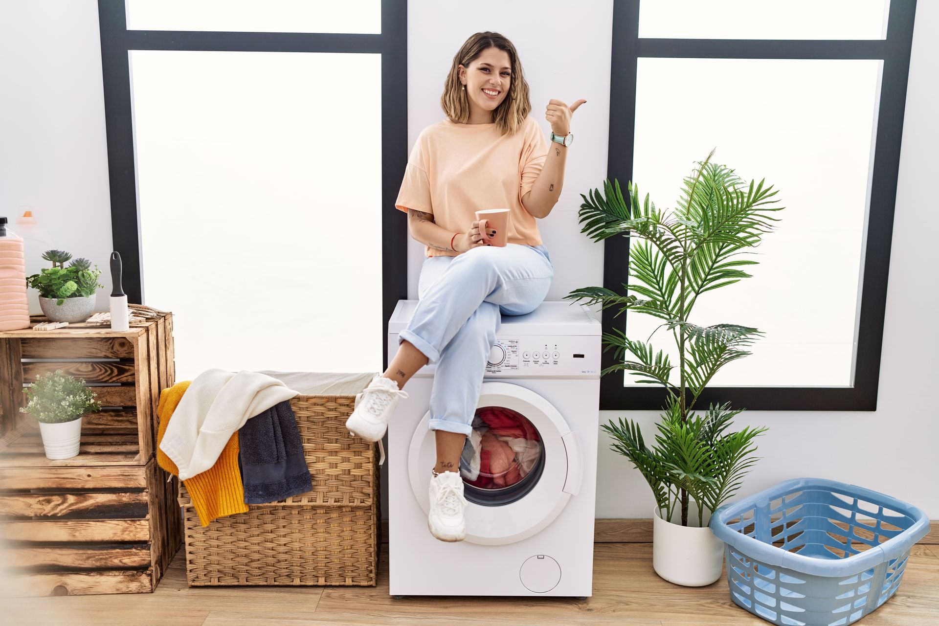 backed up washing machine