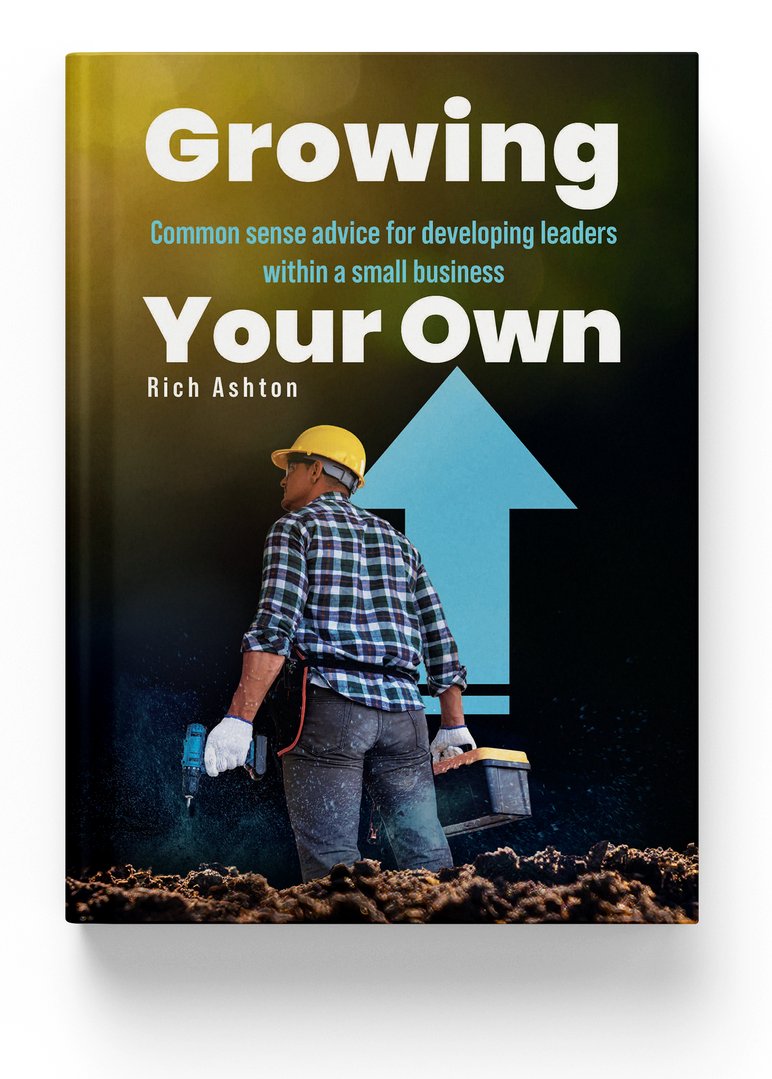 Book cover with a person holding tools, a blue arrow, and the title