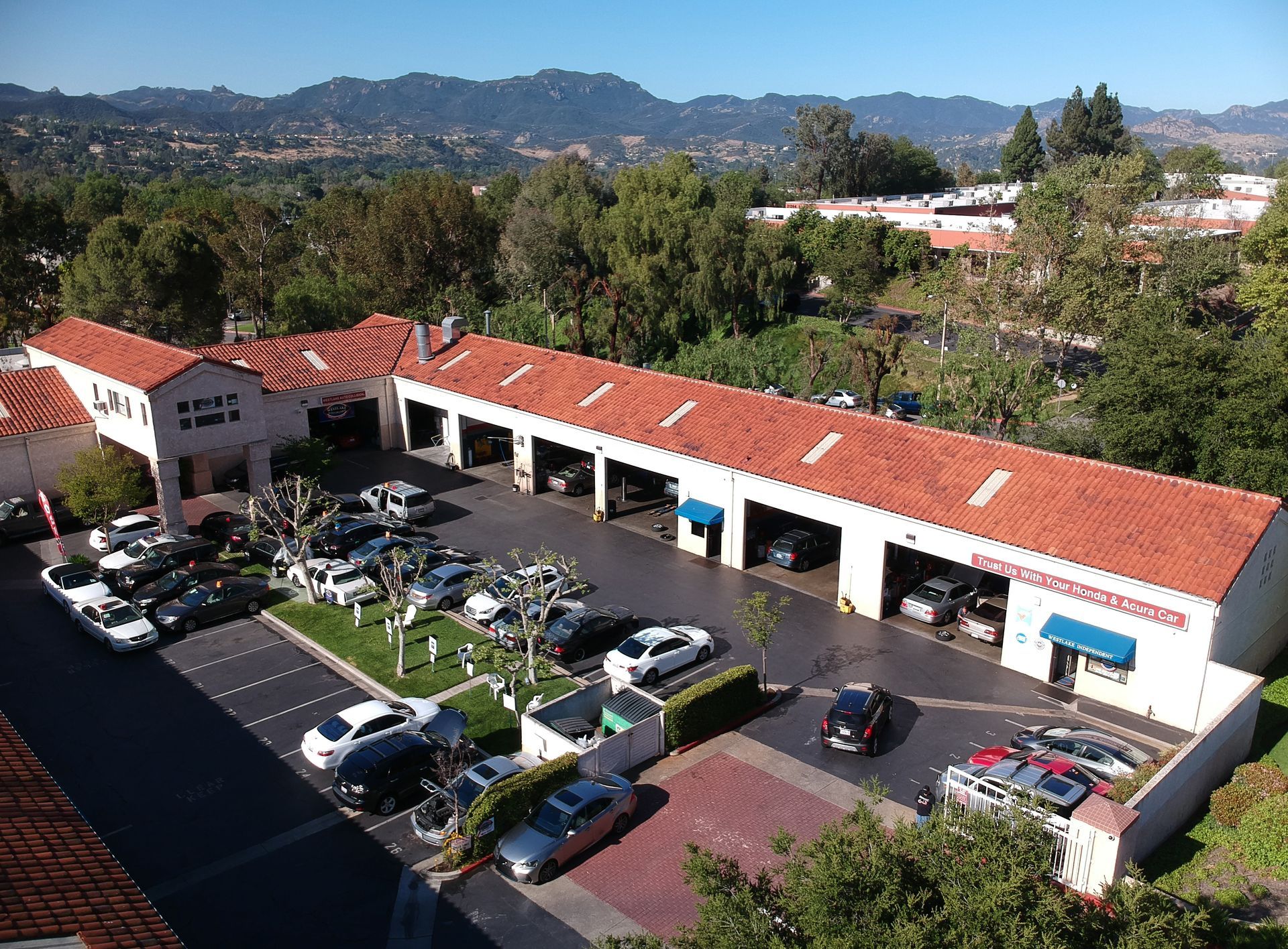 Shop parking lot | Westlake Independent Automotive