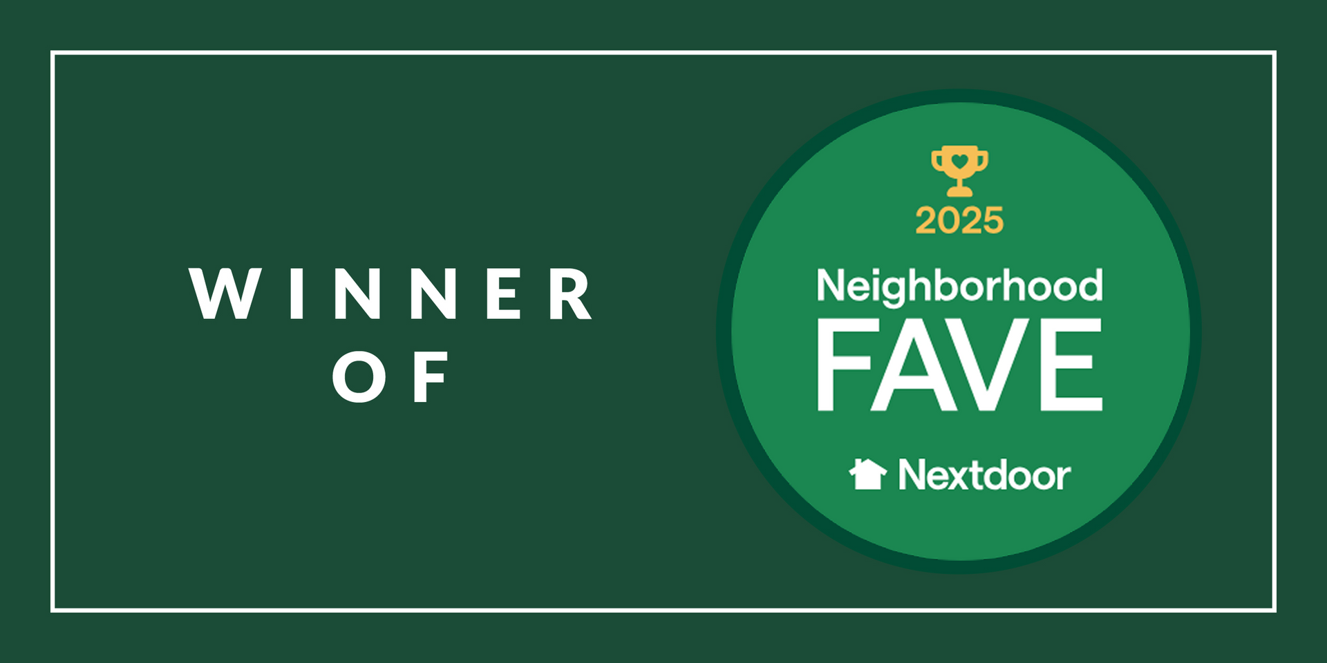 Green award graphic reading “Winner of 2024 Neighborhood Faves” with Nextdoor logo. | Westlake Independent Automotive