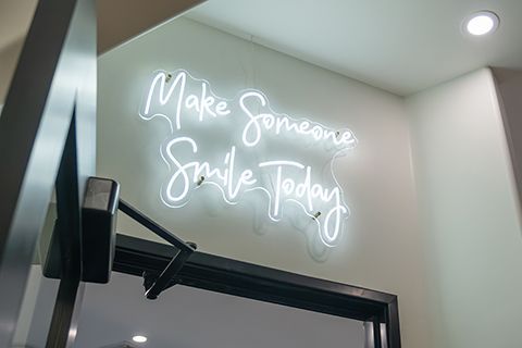 White neon sign: